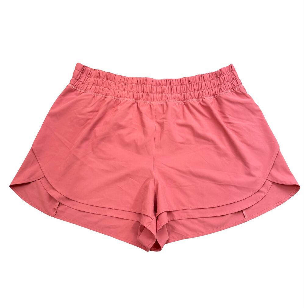 CALIA Coral Pink Athletic Running Shorts Curved Dolphin Hem Sz 1X